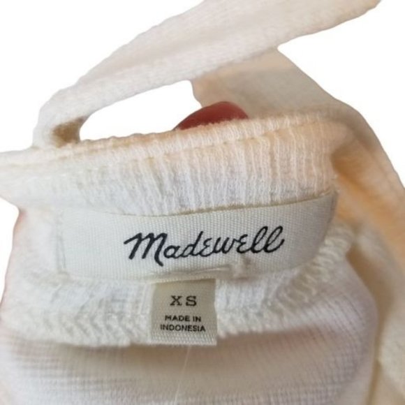 Madewell Womens XS Ivory Bleached Linen Textured K - Picture 5 of 9